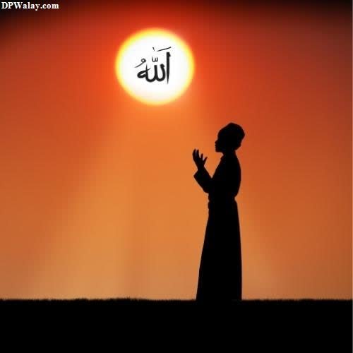 islamic whatsapp dp - a silhouetted person praying in front of a sunset
