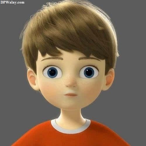 cartoon dp for whatsapp - a cartoon character with a red shirt and blue eyes