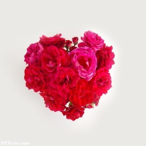 a heart shaped arrangement of flowers whatsapp dp rose images