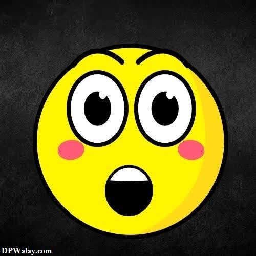 emoji dp - a yellow smiley face with a surprised expression