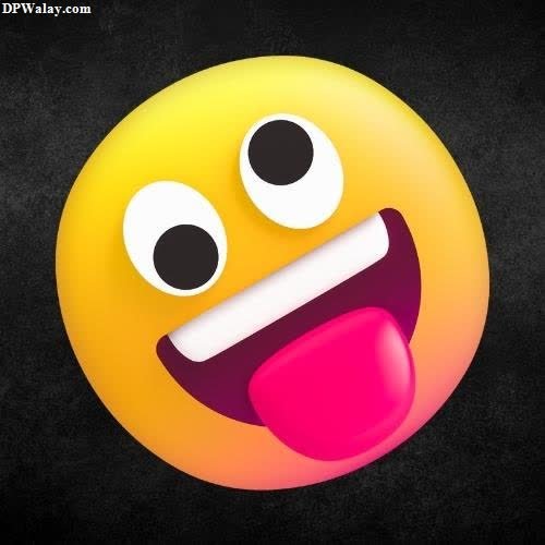 a smiley face with tongue sticking out-tMYf whatsapp sad emoji dp