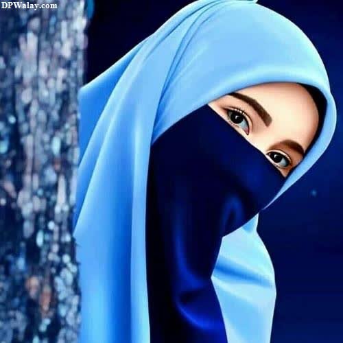 unique dp for whatsapp - a woman wearing a blue hina