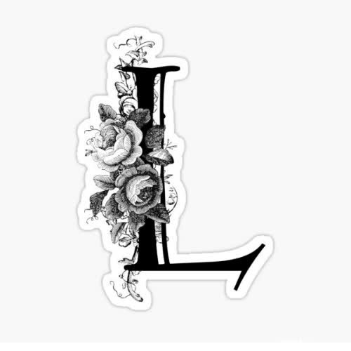 the letter l with flowers sticker-vSTt