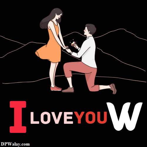 a man kneeling on a woman's knee with the word i love you images by DPwalay