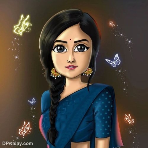 Cute girl in saree DP images 