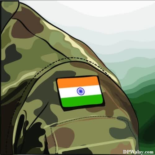 a soldier with the indian flag on his uniform