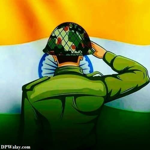 Army Photos DP - a soldier salutes the indian flag