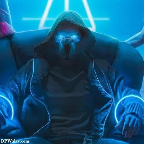 Bad Boy DP - a man sitting in a chair with a neon light