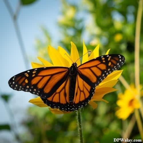 a monarch butterfly on a yellow flower-Rbvv