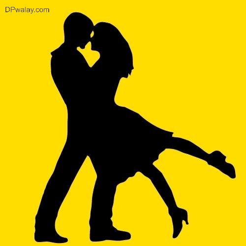 a silhouette of a couple dancing cartoon couple dp