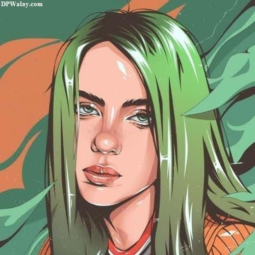 a woman with green hair and a red shirt-s2My cartoon girl images for whatsapp dp