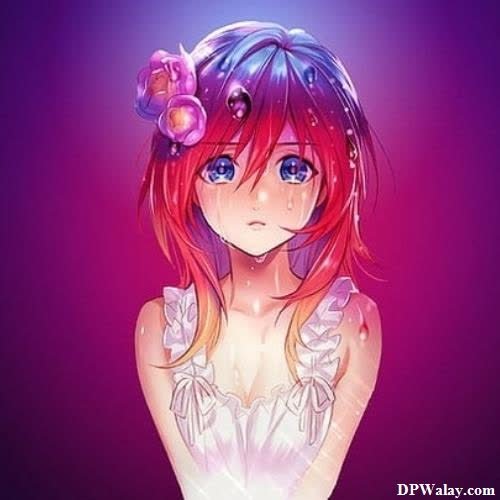 DP For Girls Cartoon - a girl with long hair and blue eyes