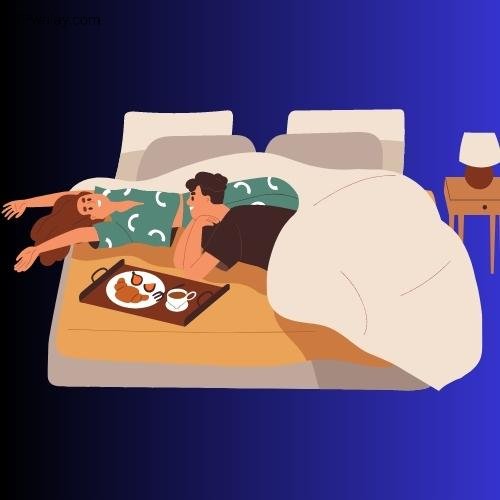 a man is sleeping in bed with his cat cute couple cartoon dp