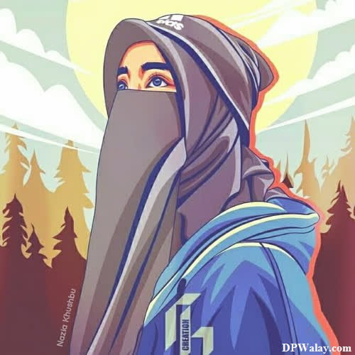 a woman in a blue hoodie with a hoodie on her head images by DPwalay