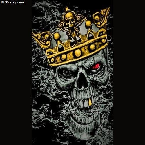 a skull with a crown on it's head-BUcL dangerous dp for whatsapp