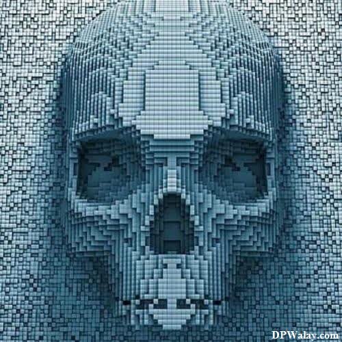 a skull made out of pixels