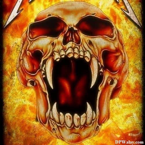 a picture of a skull with a burning skull on it dangerous whatsapp dp 