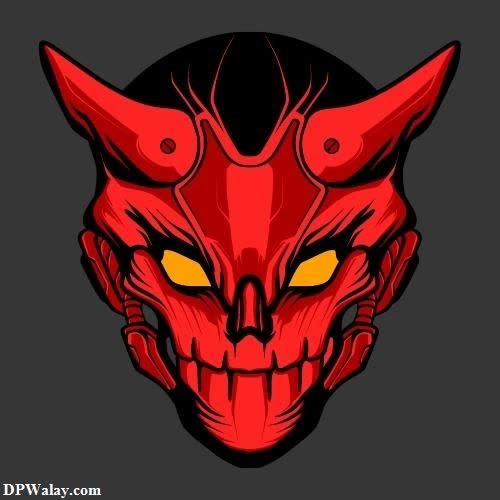 a red demon head with yellow eyes-VIFa