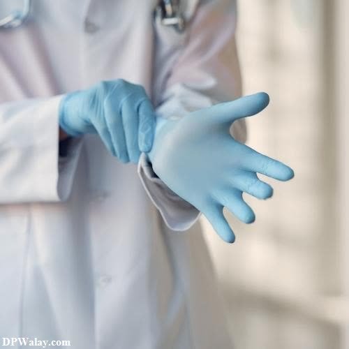 a doctor in a white coat and blue gloves doctor images dp 