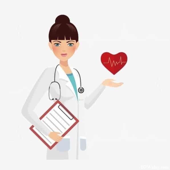 a woman doctor holding a heart doctor images for dp 
