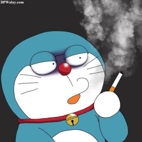 a cartoon character smoking a cigarette