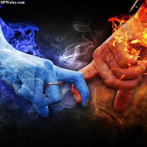 two hands with fire and smoke images by DPwalay