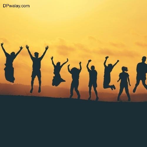 a group of people jumping in the air-mmBY friends forever dp 