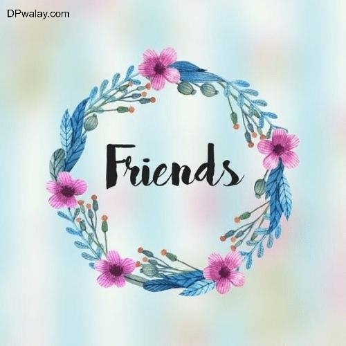 a watercolor painting of a wreath with the word friends