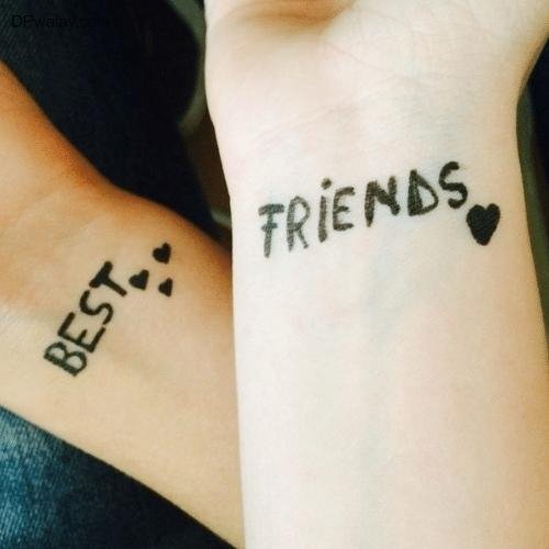 Cute Friends Group DP - two people with tattoos on their wrists