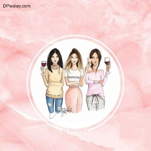 three girls in pink and white with the words,'i'm ' 