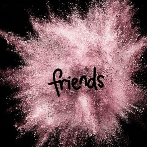 a pink powder explosion with the word friends friendship friends group dp 