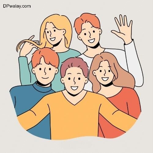 a group of people with their arms up friendship friends group dp