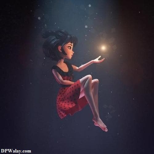 a girl in a red dress is floating in the air images by DPwalay