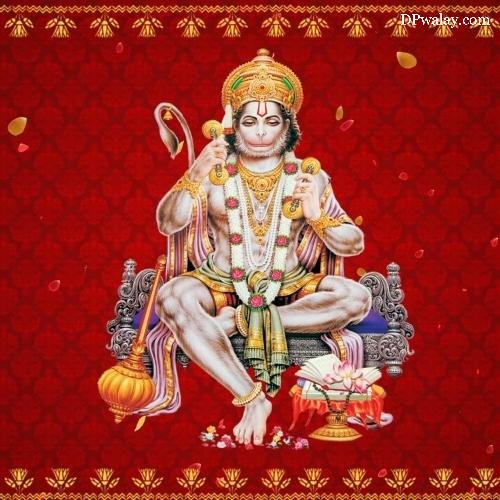 lord person sitting on the lotus with his hands in his mouth hanuman dp for whatsapp