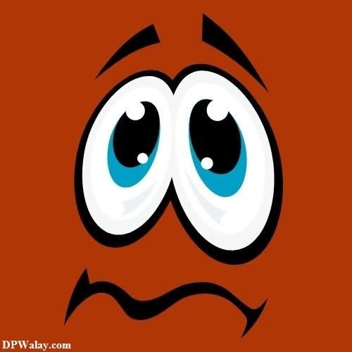a cartoon face with a frown on it heartbroken sad dp emoji