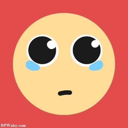 a cartoon face with a sad expression heartbroken sad dp emoji