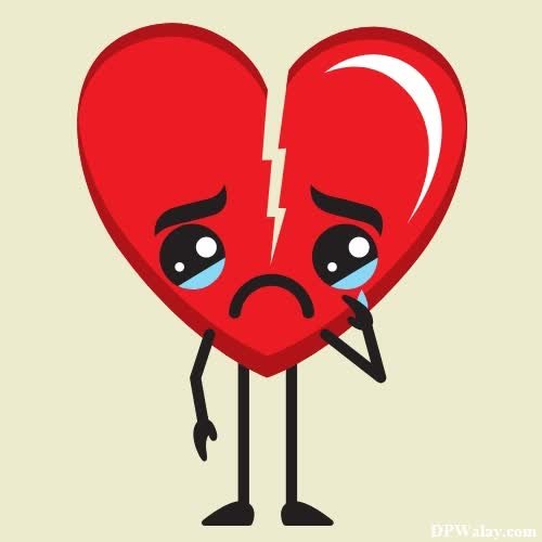 a heart with a sad face
