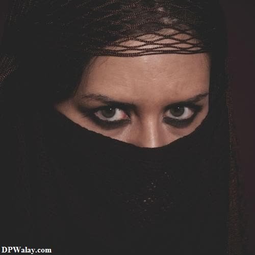 a woman with a veil covering her face hijab dp for girls