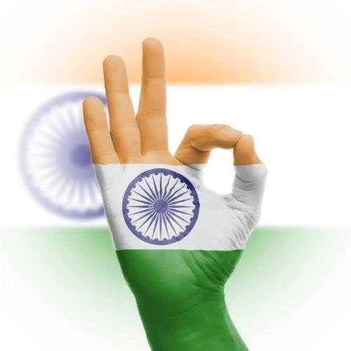 a hand with the flag of india indian flag image dp 