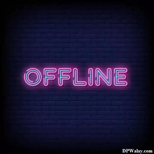 a neon sign that says offline 