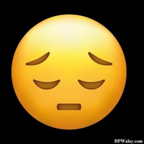 a yellow smiley face with eyes closed sad emoji dp 