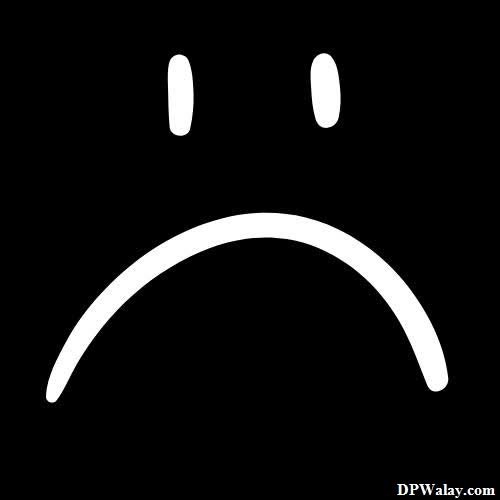 Depressing Sad Emoji DP - a sad face with a black background