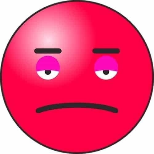 Depressing Sad Emoji DP - a red ball with a sad face
