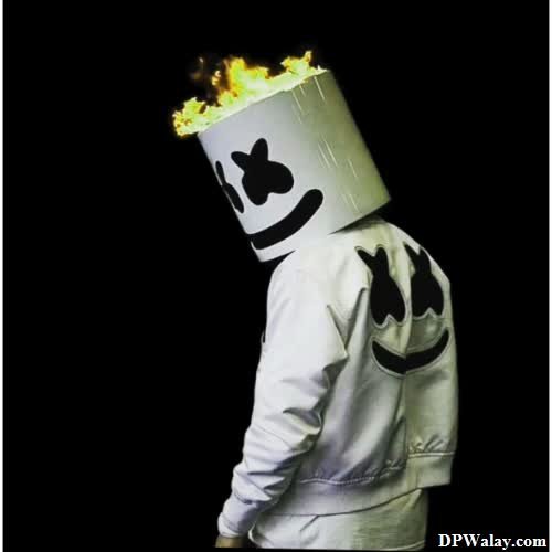 a person wearing a white jacket and a fire hat