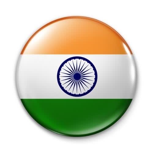 the indian flag in a glossy button-uH3A