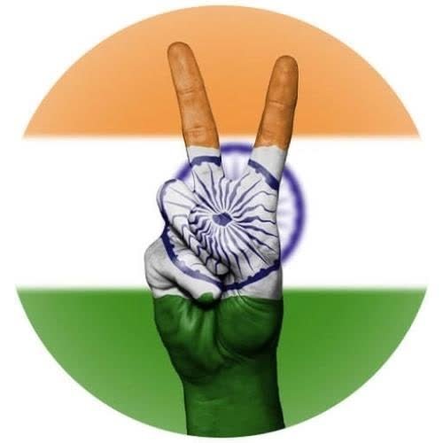a hand with the flag of india in the middle