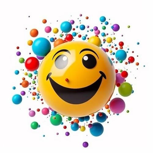 a smiley face surrounded by colorful balloons images by DPwalay