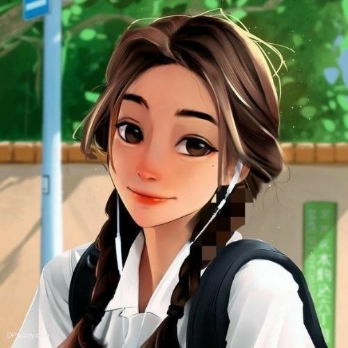 a girl with long hair and a backpack cool dp for girls