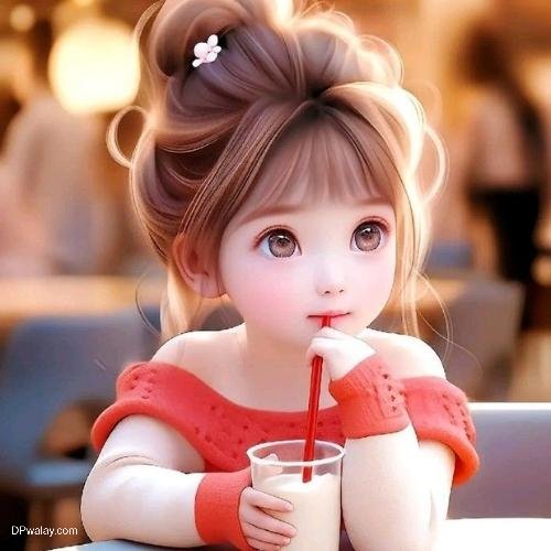 a little girl sitting at a table with a drink cool girl images for whatsapp dp