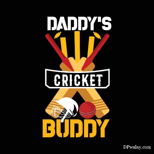 black background with cricket ball and bat cricket lover dp